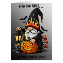 Cartão de Boas Festas do Gnomo de Halloween