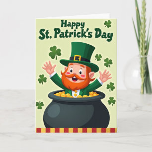 Cartão de Boas Festas do Leprechaun Sortudo