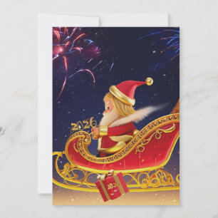 Cartão de Boas Festas do Papai Noel 3D – Festivo H