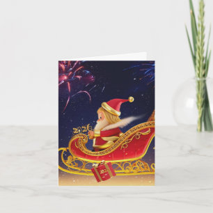 Cartão de Boas Festas do Papai Noel 3D – Festivo H