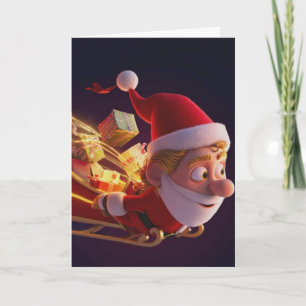 Cartão de Boas Festas do Papai Noel 3D – Festivo H