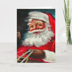 Cartão de Boas Festas do Papai Noel Antigo