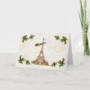 Cartão de Boas Festas do Papai Noel Antigo sobre P