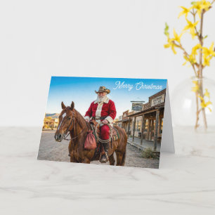 Cartão de Boas Festas do Papai Noel Cowboy!