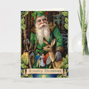 Cartão de Boas Festas do Velho Papai Noel