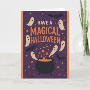 Cartão de Boas Festas Dobrado de Halloween com Fan