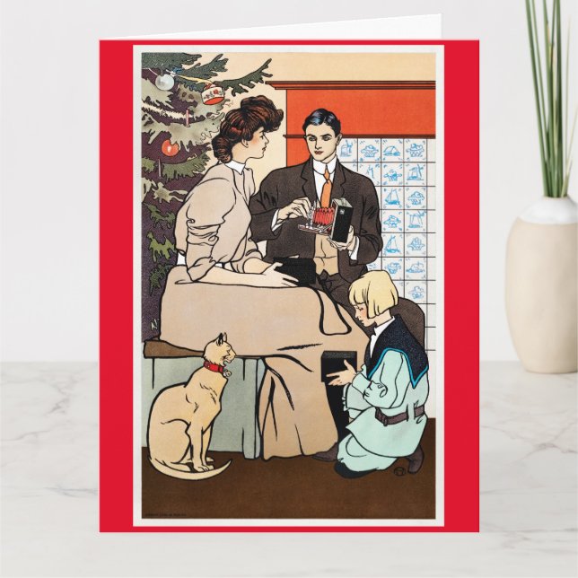 Cartão de Boas Festas Dobrado Edward Penfield (Frente)