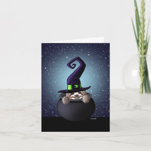 Cartão de Boas Festas Dobrado KiniArt Sloth Hallow