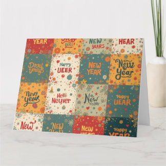 Cartão de Boas Festas Dobrado para Ano Novo