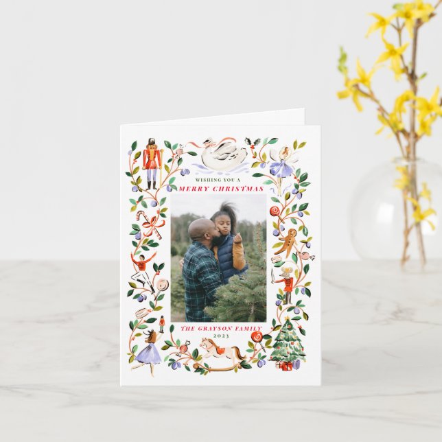 Cartão de Boas Festas Dobrável (Flor Amarela)