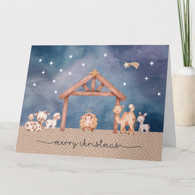 Cartão de Boas Festas Dobrável_Cena de Natal (Frente)