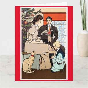 Cartão de Boas Festas Dobrável de Edward Penfield