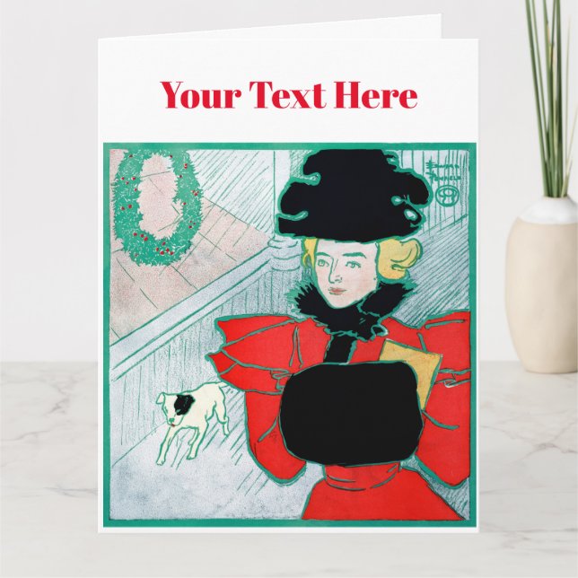 Cartão de Boas Festas Dobrável Edward Penfield (Frente)