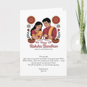 Cartão de Boas Festas Dobrável Feliz Raksha Bandha
