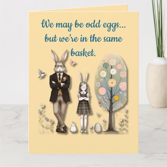 Cartão de Boas Festas Dobrável - Ovos Ímpares (Frente)