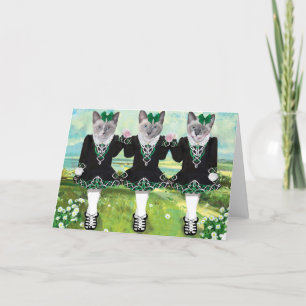 Cartão de Boas Festas dos Gatinhos Dançando Irland
