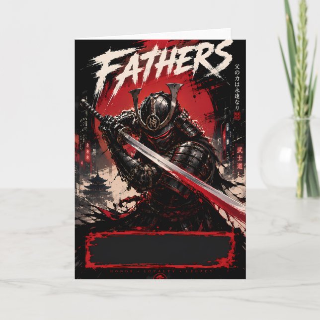 Cartão de Boas Festas dos Pais Cyber Samurai (Frente)