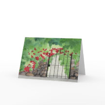 Cartão de Boas-Festas em Branco "Portão do Jardim 
