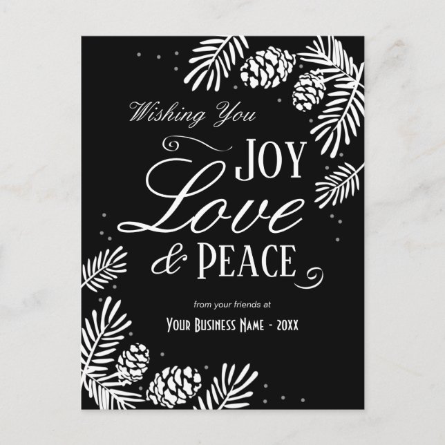 Cartão de Boas Festas Empresarial Ramos de Pinha d (Frente)