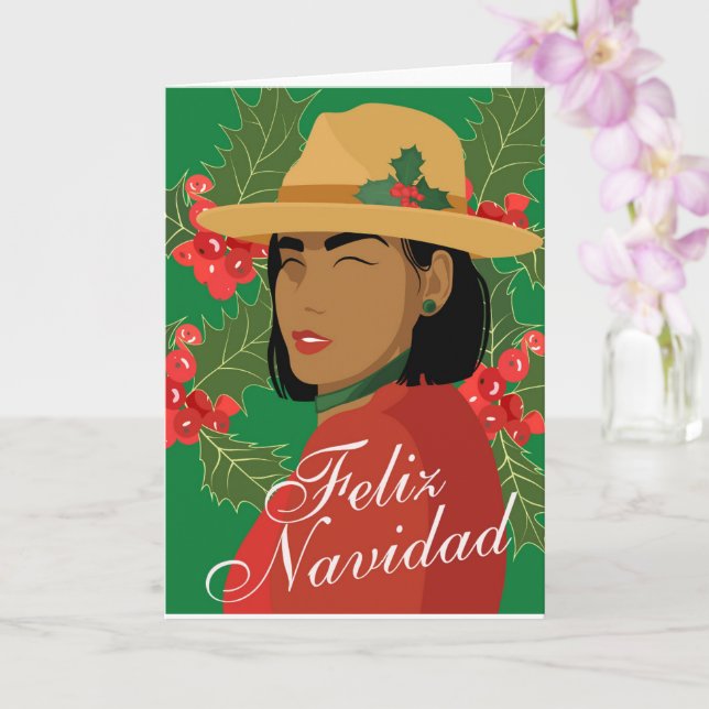 Cartão de Boas Festas Feliz Navidad (Orquídea)