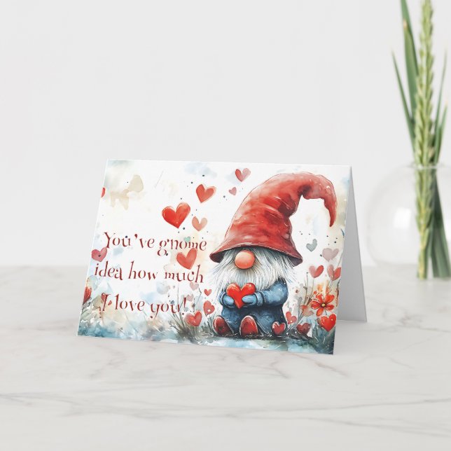 Cartão de Boas Festas Gnome do Dia dos Namorados (Frente)