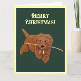 Cartão de Boas Festas Goldie Doodle