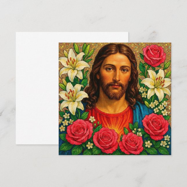 Cartão de Boas Festas Jesus. (Frente/Verso)