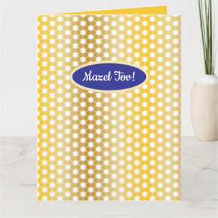 Cartão de Boas Festas "Mazel Tov" com Estrela Dour