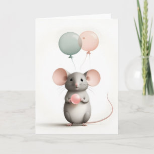 Cartão de Boas Festas Minimalista Boho com Balões 