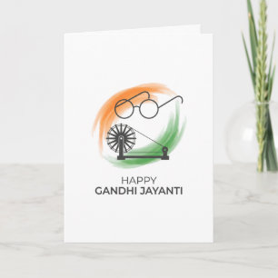 Cartão de Boas Festas Minimalista Feliz Gandhi Jay