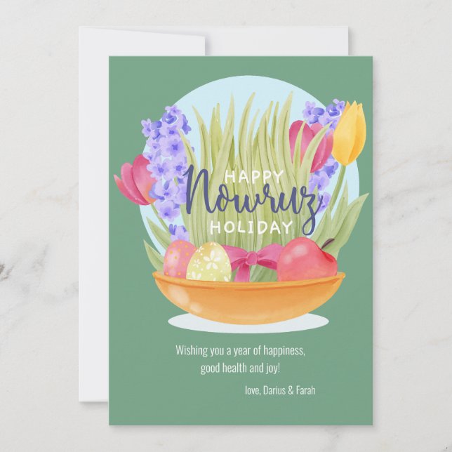 Cartão de Boas Festas Nowruz (Frente)