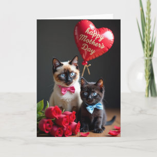 Cartão de Boas Festas para Mãe de Gatinhos