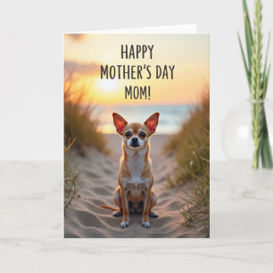 Cartão de Boas Festas para Mãe Tan Dog