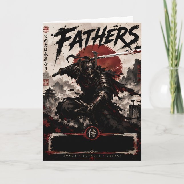 Cartão de Boas Festas para Pais Samurai (Frente)