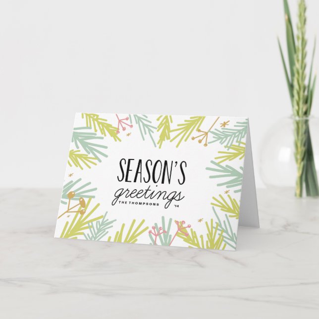 Cartão de Boas Festas Pine Burst (Frente)