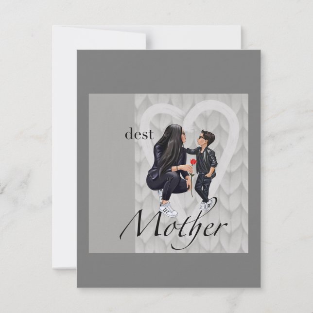 Cartão de Boas Festas Plano Feliz Dia das Mães par (Frente)