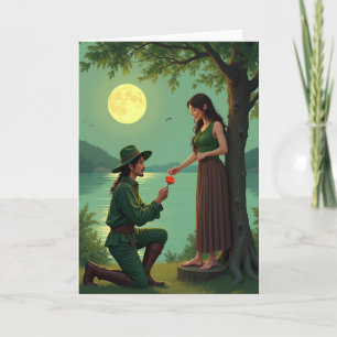 Cartão de Boas Festas Romance ao Luar
