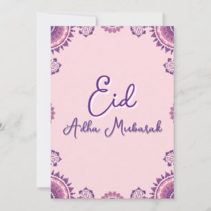 Cartão de Boas Festas Roxo Moderno Eid Al Adha Mub