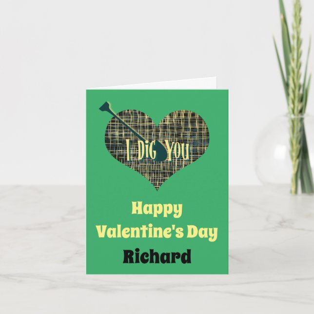 Cartão de Boas Festas Verde com Coração em Grade ' (Frente)