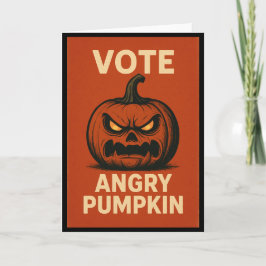 Cartão de Boas Festas Vote Angry Pumpkin