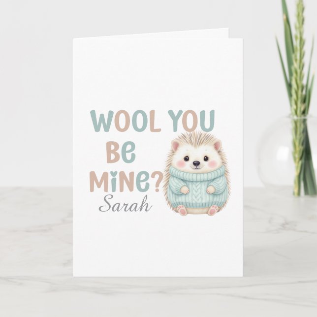 Cartão de Boas Festas Wool You Be Mine (Frente)