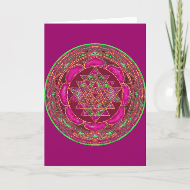 Cartão de boas-vindas a Sri Lakshmi Yantra Mandala (Frente)