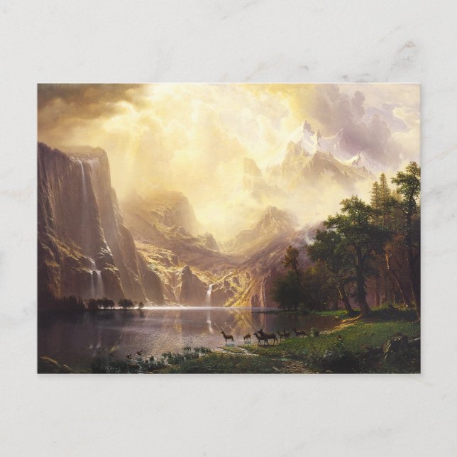 Cartão de Boas Vindas Albert Bierstadt Nas Montanh (Frente)
