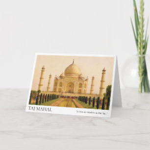 Cartão de Boas Vindas ao Taj Mahal Agra Citação