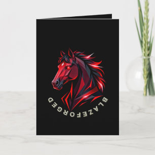 Cartão de Boas-Vindas BlazeForge Cavalo Vermelho