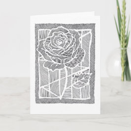 Cartão de Boas-Vindas Botânico de Rosa com Arte de