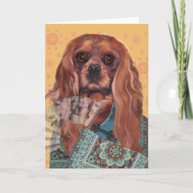 Cartão de Boas Vindas | Cavalier Spaniel | Ruby Ca (Frente)