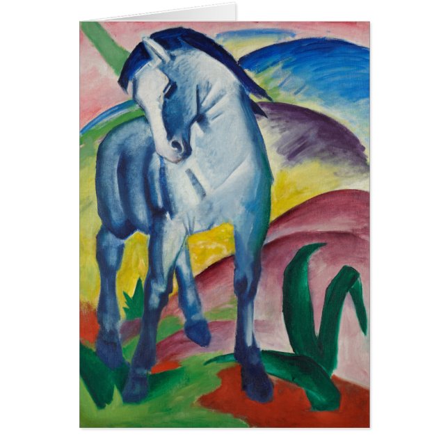 Cartão de Boas-Vindas Cavalo Azul de Franz Marc (Frente)