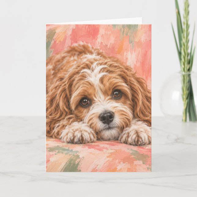Cartão de Boas-Vindas Cavapoo | Amante de Cachorro (Frente)