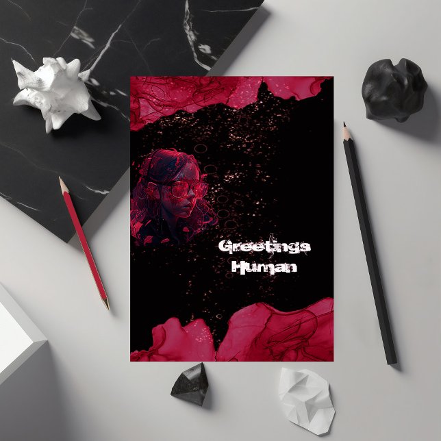 Cartão de Boas-Vindas Chato Vermelho e Preto em Aq (Criador carregado)